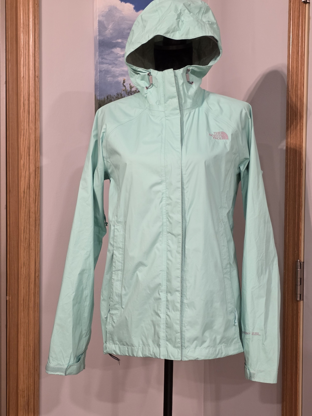 The North Face HyVent 2.5L Waterproof Rain Jacket In Light Turquoise Size Medium